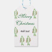 Groene kerstboom rode kersen vrolijke kerst mo cadeaulabel (Achterkant)