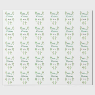 Groene kerstboom rode kersen vrolijke kerst mo cadeaupapier