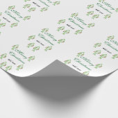 Groene kerstboom rode kersen vrolijke kerst mo cadeaupapier (Hoek)