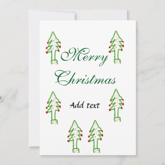Groene kerstboom rode kersen vrolijke kerst mo feestdagenkaart (Voorkant)