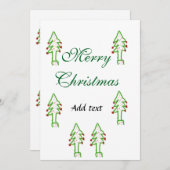 Groene kerstboom rode kersen vrolijke kerst mo feestdagenkaart (Voorkant / Achterkant)