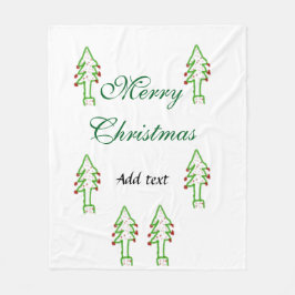 Groene kerstboom rode kersen vrolijke kerst mo fleece deken