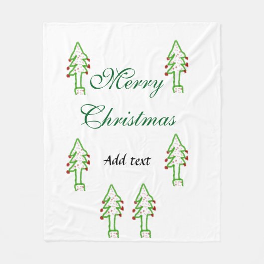 Groene kerstboom rode kersen vrolijke kerst mo fleece deken (Voorkant)
