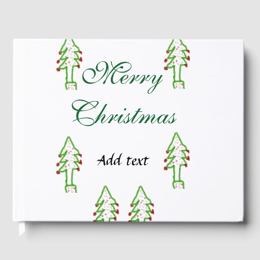 Groene kerstboom rode kersen vrolijke kerst mo gastenboek (Voorkant)