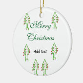 Groene kerstboom rode kersen vrolijke kerst mo keramisch ornament (Links)