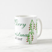 Groene kerstboom rode kersen vrolijke kerst mo koffiemok (Voorkant rechts)