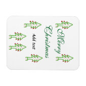 Groene kerstboom rode kersen vrolijke kerst mo magneet (Horizontaal)