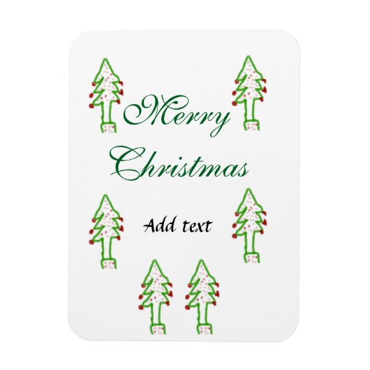 Groene kerstboom rode kersen vrolijke kerst mo magneet (Verticaal)