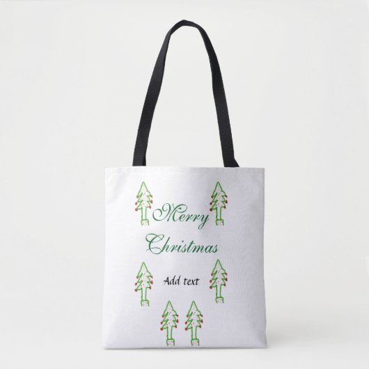 Groene kerstboom rode kersen vrolijke kerst mo tote bag (Voorkant)