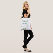 Groene kerstboom rode kersen vrolijke kerst mo tote bag (Op model)
