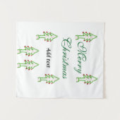 Groene kerstboom rode kersen vrolijke kerst mo wandkleed (Voorkant (horizontaal))