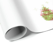 Groene Kerstboom Rode Ornamenten Inpakpapier (Rol Hoek)