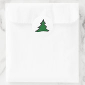 Groene kerstboom ronde sticker (Tas)