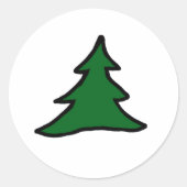 Groene kerstboom ronde sticker (Voorkant)