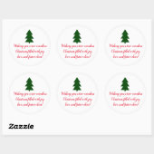 Groene kerstboom ronde sticker (Vel)