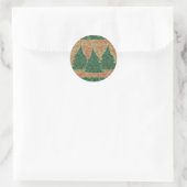 Groene kerstboom ronde sticker (Tas)