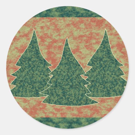 Groene kerstboom ronde sticker (Voorkant)