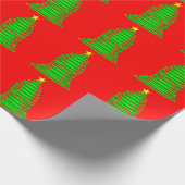 Groene kerstboom rood inpakpapier (Hoek)