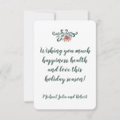 Groene kerstboom Roos Gold van de Seizoensgroeten Bedankkaart (Achterkant)