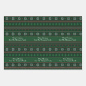 Groene Kerstboom Sneeuwvlokken Patroon Custom Inpakpapier Vel (Voorkant)