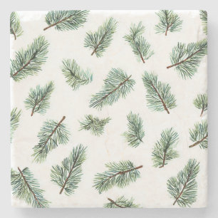 Groene Kerstboom Stenen Onderzetter
