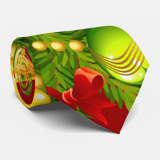 Groene kerstboom stropdas (Opgerold)