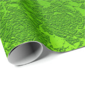 Groene kerstboom Succulent Pattern Metallic Cadeaupapier (Rol Hoek)
