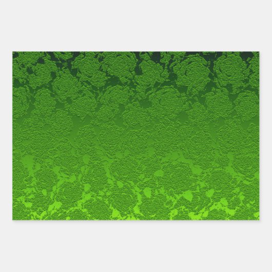 Groene kerstboom Succulent Pattern Metallic Inpakpapier Vel (Voorkant 3)
