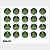 Groene kerstboom Thunder_Cove Ronde Sticker (Vel)