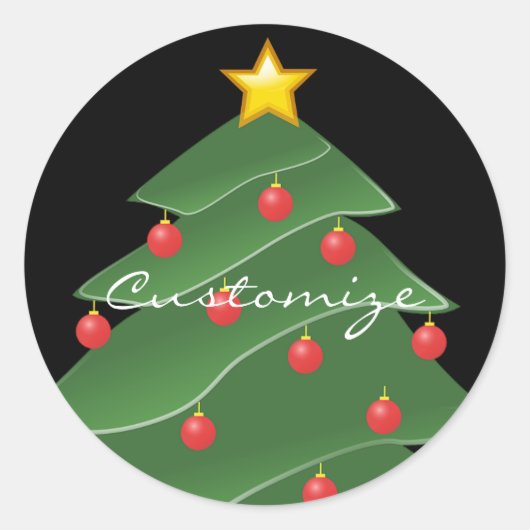 Groene kerstboom Thunder_Cove Ronde Sticker (Voorkant)