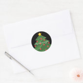 Groene kerstboom Thunder_Cove Ronde Sticker (Envelop)
