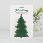Groene Kerstboom Uitnodiging (Staand voorkant)