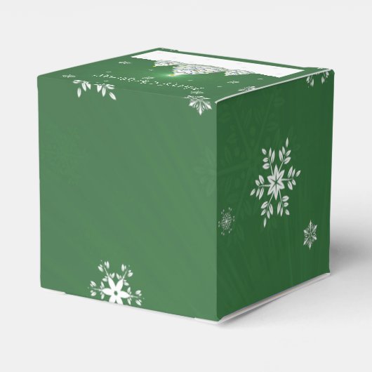 Groene kerstboom voor een doos bedankdoosjes (Achterkant)