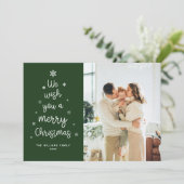 Groene kerstboom Vrolijke kerstfoto Feestdagenkaart (Staand voorkant)