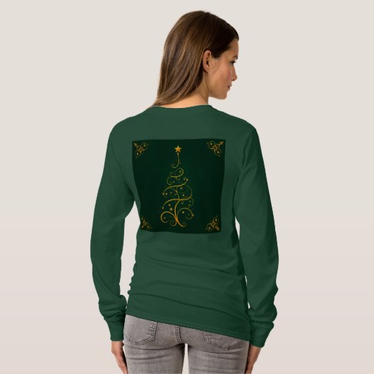 Groene Kerstboom Vrouwen T-shirt (Achterkant volledig)
