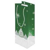 Groene kerstboom Wine Gift Bag Wijn Cadeautas (Achterkant Gekanteld)