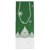Groene kerstboom Wine Gift Bag Wijn Cadeautas (Achterkant)