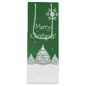 Groene kerstboom Wine Gift Bag Wijn Cadeautas (Voorkant)