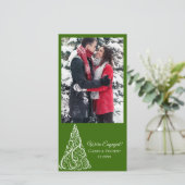 Groene Kerstboom Winter Engagement Feestdagenkaart (Staand voorkant)