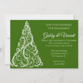 Groene kerstboom Winter Engagement Kaart (Voorkant)