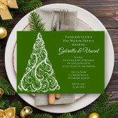 Groene Kerstboom Winter Post Bruiloft Brunch Kaart