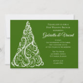 Groene Kerstboom Winter Post Trouw Brunch Kaart (Voorkant)