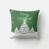 Groene Kerstboom Worp Kussen (Voorkant)