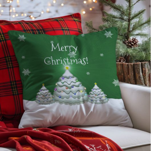Groene Kerstboom Worp Kussen