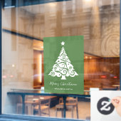 Groene Kerstboom Zakelijke Raamdecoratie Raamsticker (Cafe Raam)