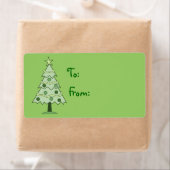 Groene kerstboomfeestdag cadeauetiketten met Label (Insitu)