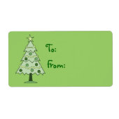 Groene kerstboomfeestdag cadeauetiketten met Label (Voorkant)