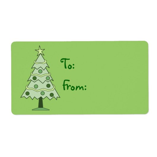 Groene kerstboomfeestdag cadeauetiketten met Label (Voorkant)