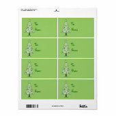 Groene kerstboomfeestdag cadeauetiketten met Label (Full Sheet)