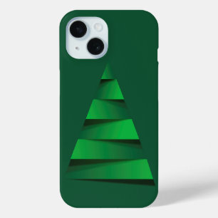 Groene kerstboomfeestdag iPhone 15 case